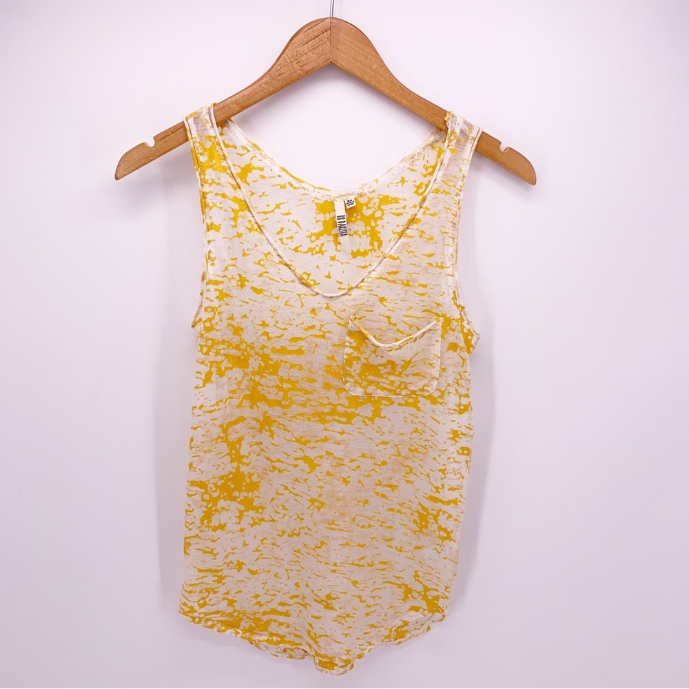 BB Dakota Women's XS Orange Sleeveless Sheer Slub Top w/ Pocket D7